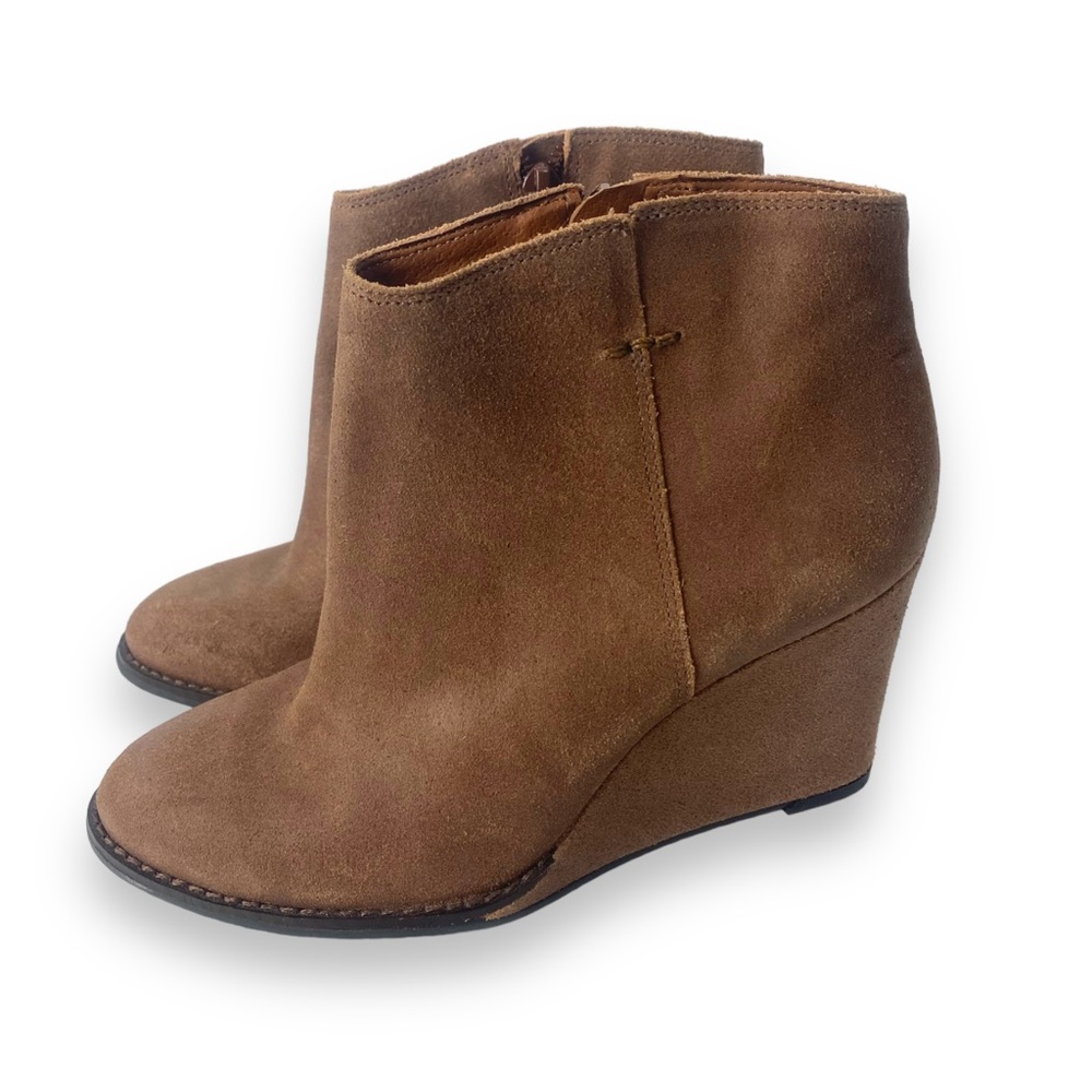 Lucky Brand Brown Wedge Ankle Boots